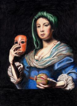 Copia di: una donna, una maschera e una melagrana. Lorenzo Lippi