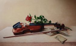 Violino con rosa