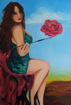 ritratto di Nadia con la "Rosa Meditativa di Dal"