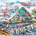 Lecco -   Ponte Vecchio cm 21X15 Acquarello inchiostro 2017
