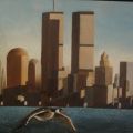 Germano sull' Hudson con Twin Towers
