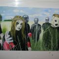Slipknot (foto con flash) In ordine da sinistra: Mick Thomson,Joey Jordison, Sha