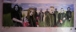Slipknot (foto senza flash) In ordine da sinistra: Mick Thomson,Joey Jordison, S