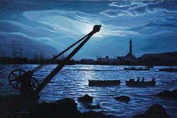 Notte sul porto di Genova