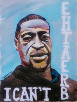 I can't breathe - ritratto di George Floyd ucciso da un poliziotto bianco 24x33