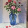 fiori in vaso bleu