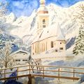 Chiesa tra le nevi alpestri