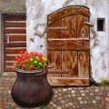 Porte e fiori nel borgo di Etroubles
