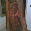 "Bagnanti" opera scultorea in legno
