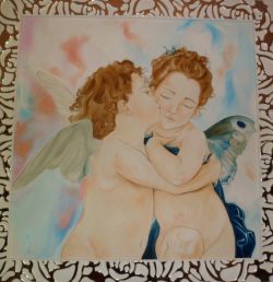 Omaggio a William Bouguereau -Amore e Psiche con farfalla