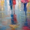 "Pioggia e riflessi" dipinto di Giuseppe Faraone