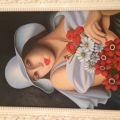 "Donna con fiori" copia da Tamara de Lempicka (Sabrina Cosso)