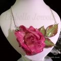 Beautiful best resin jewelry, idee regalo, regali originali unici, collana con grande rosa naturale