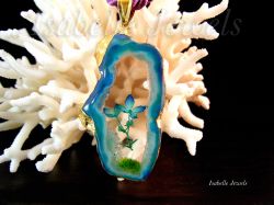 Ortensia blu azzurra, fiore di ortensie nella resina, collana donna con fiore vero, gioielli online