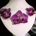 Gioielli donna, collana con vere orchidee naturali, bijoux artigianali, Art design jewelry, ResinArt