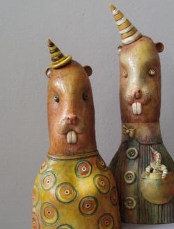 Beaver...sons, ceramic sculpture