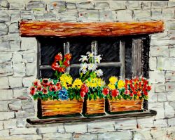 Paesaggi: Bormio, finestra fiorita (2001)