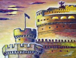 Monumenti: Roma: Castel Sant'Angelo al tramonto