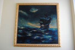 Galleon in a storm