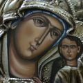 particolare dell'icona Madonna con Bambino