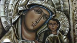 particolare dell'icona Madonna con Bambino