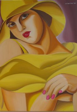 Donna in giallo (rielaborazione d' autore di T. de Lempicka)