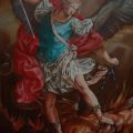 ARCANGELO MICHELE, rivisitazione de "L'arcangelo Michele schiaccia Satana" di Guido Reni 