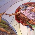 La Creazione di Adamo di Michelangelo, interpretata da Piero Masia (www.pieromasia.it)