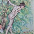 "Nudo di donna nel bosco-2006- Artista Pietro Dell'Aversana, opera esposta ad Ada Art Gallery Barcel