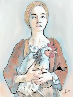 Dama con gallina