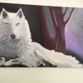 lupo bianco nella foresta incantata