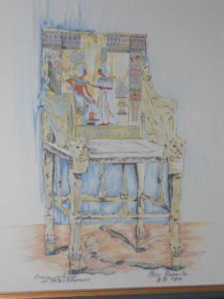 trono in legno di tutankhamon