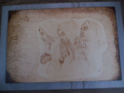 Fede - Pirografia su legno