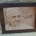 Papa Francesco - Pirografia su legno