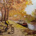 Cycliste au bord du Canal du Midi n° 4
