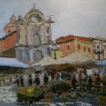 L'Aquila-Mercato sulla piazza della chiesa(Prima del terremoto)