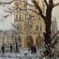 Notre Dame de Paris sous la neige