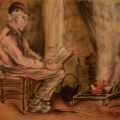 Uomo che legge accanto al fuoco (copia)