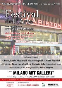 Milano art gallery: sanremo apre il 69 festival con spoleto arte di sgarbi