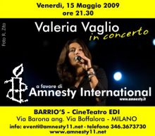 Valeria Vaglio in Concerto a Milano per Amnesty International