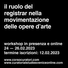 Workshop sul ruolo del registrar nella movimentazione delle opere d'arte
